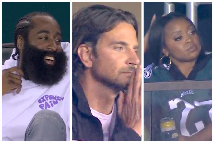james harden, bradley cooper and quinta brunson were among the celebrities at the philadelphia eagles game