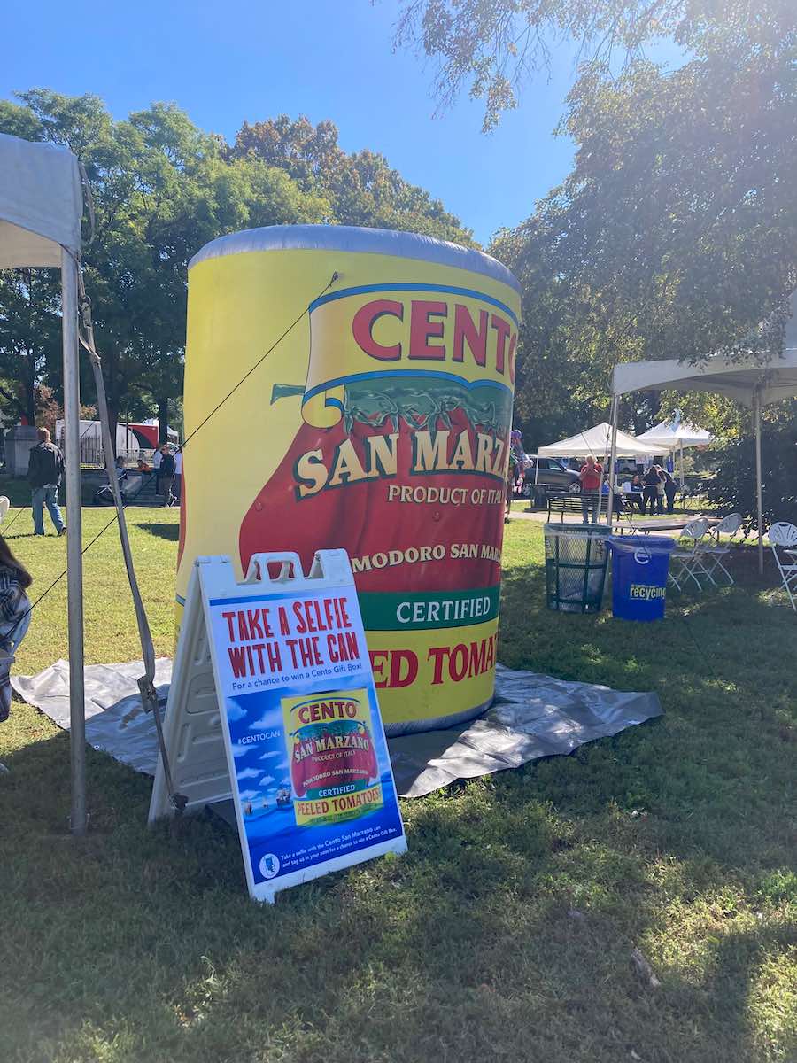 a giant can of cento tomato sauce at what used to be known as the Columbus Day Parade in Philadelphia