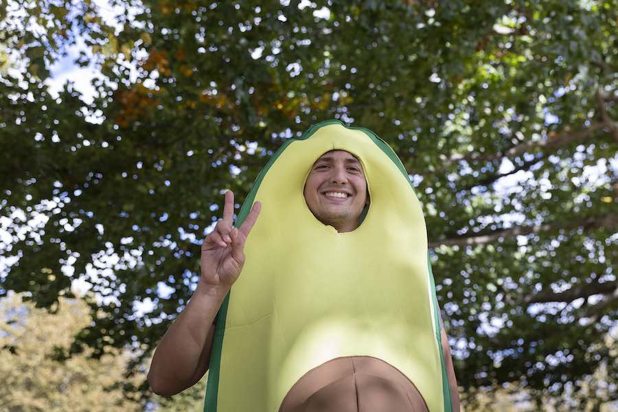 Evan Ehlers handing out free avocados in South Philadelphia