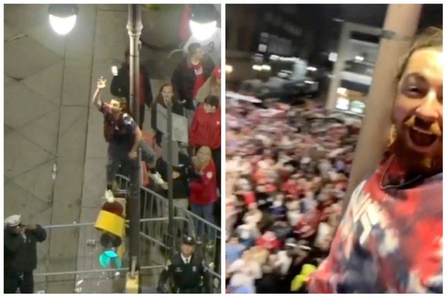 a phillies fan arrested for climbing poles in philadelphia