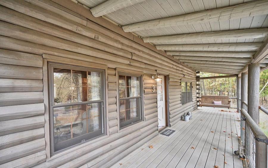house for sale lakeville log cabin front porch