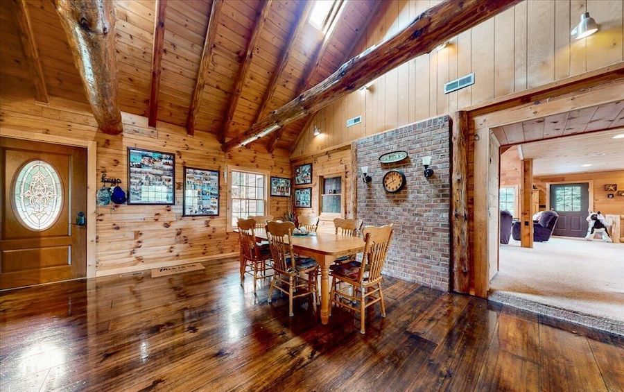 house for sale waymart contemporary log house dining room