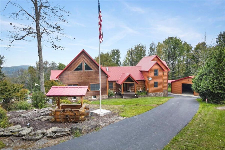 house for sale waymart contemporary log house exterior front