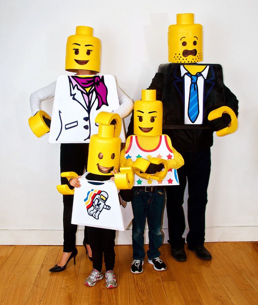 philadelphia family in their lego costumes