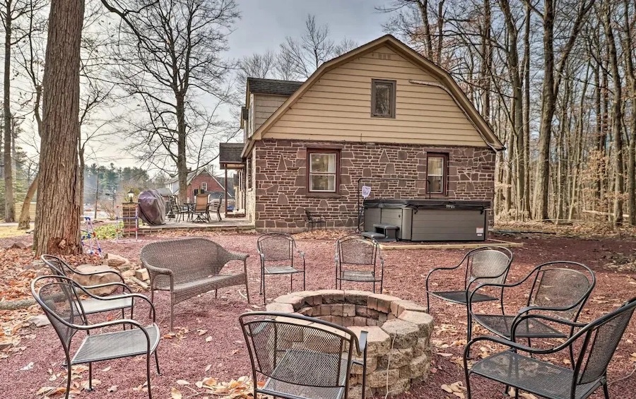 house for sale pocono pines dutch colonial fire pit