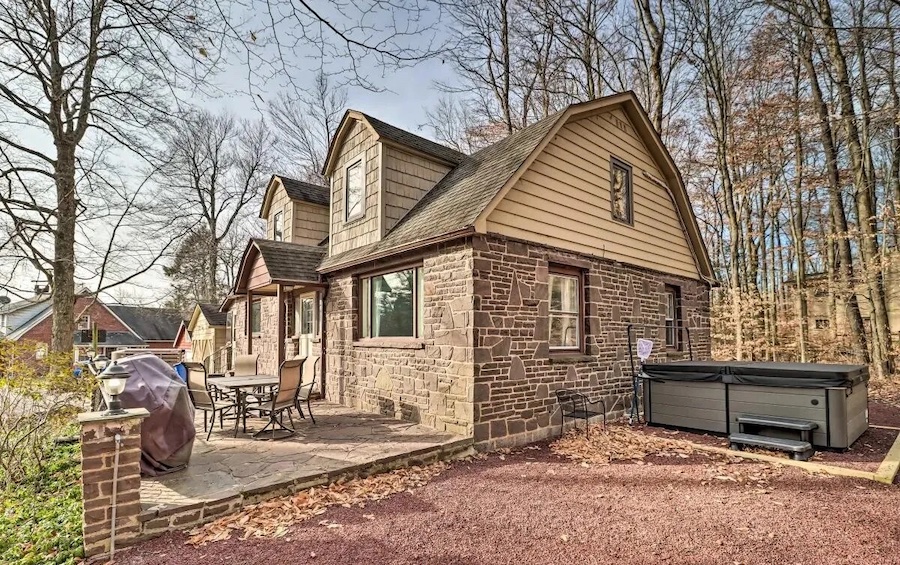 house for sale pocono pines dutch colonial front patio and hot tub