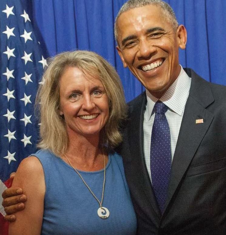 Barbarann Keffer with barack obama