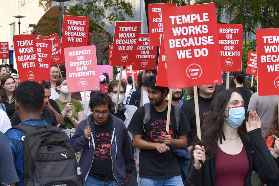 graduate students on strike at temple university