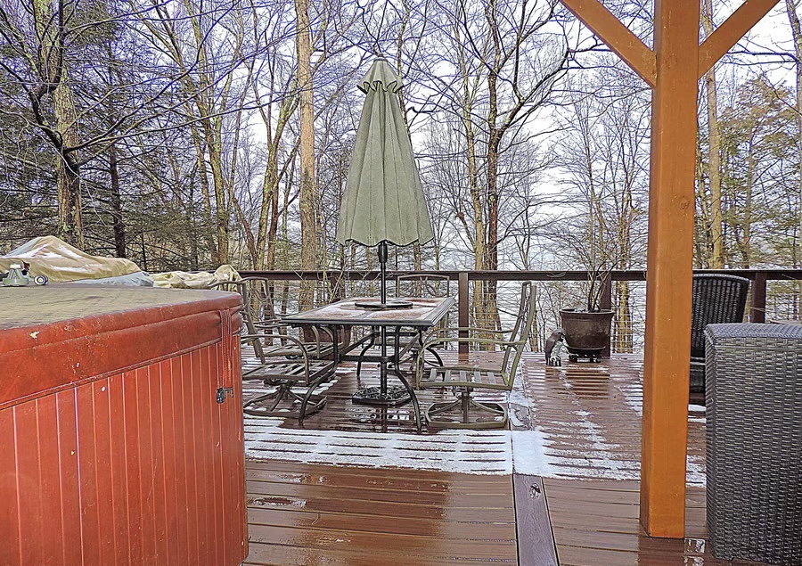 deck and hot tub