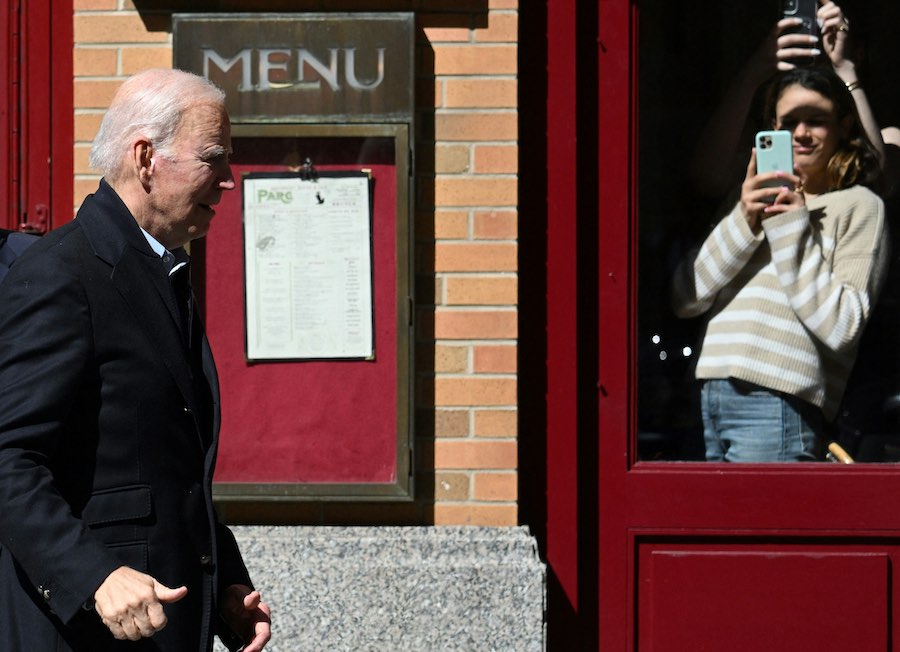 joe biden outside of brunch at parc in philadelphia