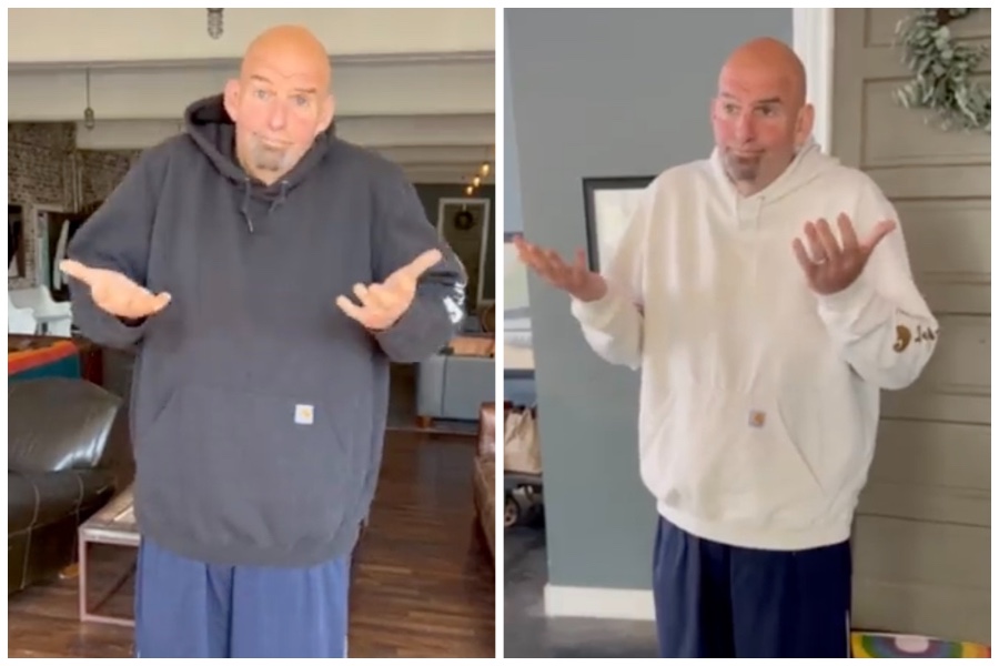 john fetterman in a video addressing the body double conspiracy theory