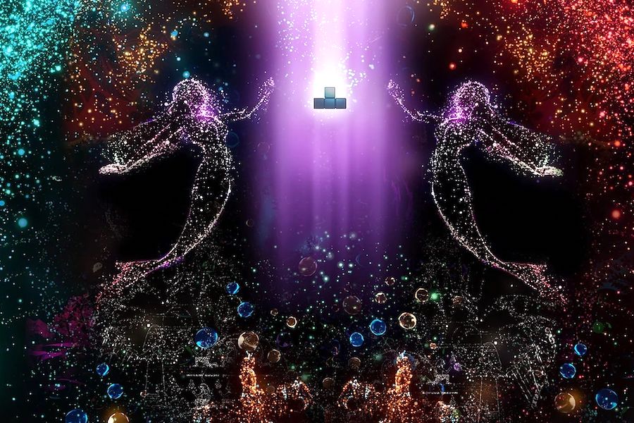 a screenshot from tetris effect on the Xbox Series X