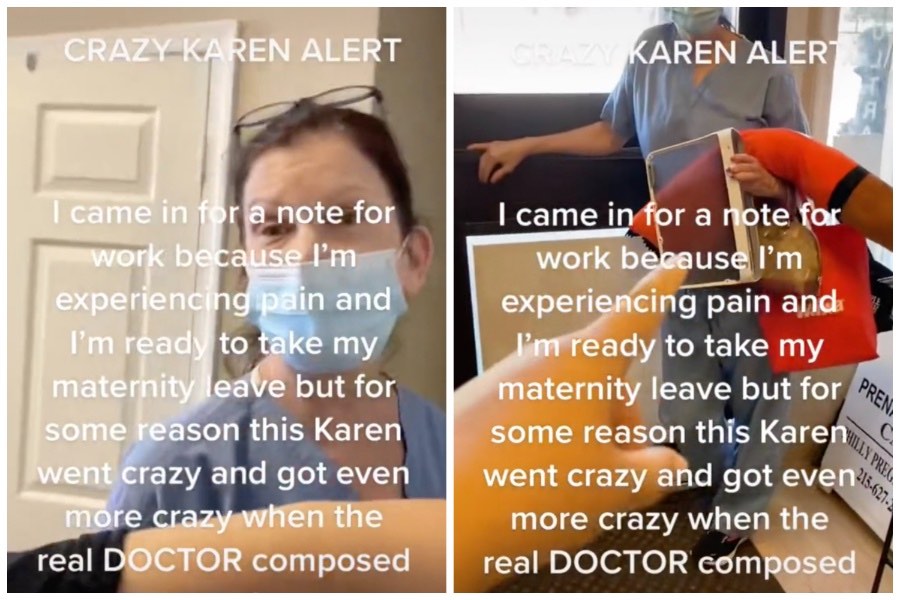 nurse practitioner theresa smigo seen at philly pregnancy center in a viral tiktok video recorded by the woman now suing her