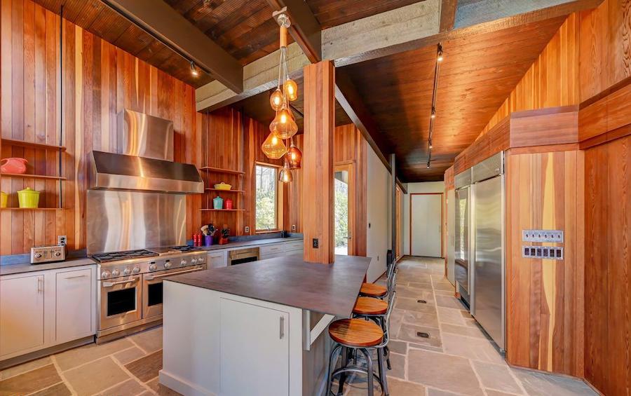 house for sale buck hill falls midcentury modern kitchen