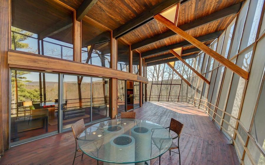 house for sale buck hill falls midcentury modern screened porch