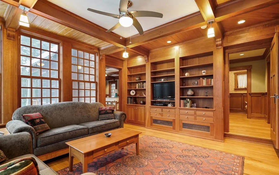 house for sale lackawaxen tudor revival library/den