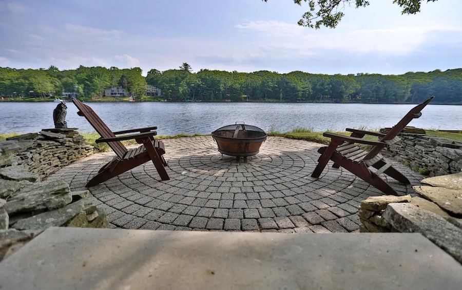 house for sale milford lakeside contemporary fire pit
