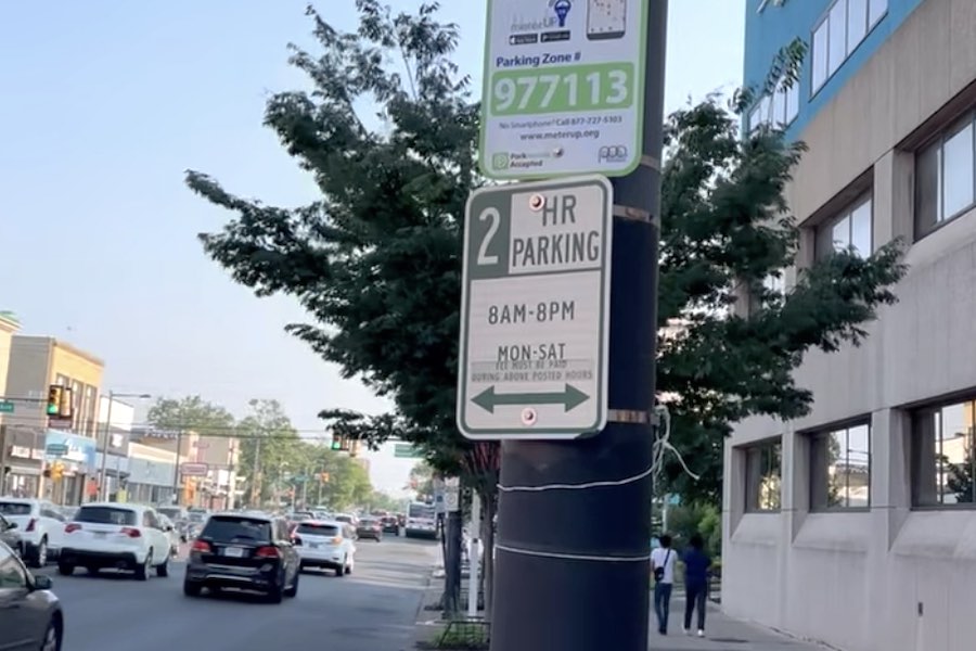 A Philadelphia Parking Authority sign on Broad Street in South Philadelphia, where tickets were errantly issued to parked cars