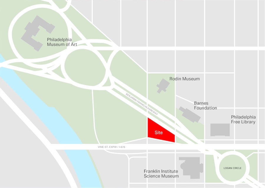 the location of calder gardens in Philadelphia