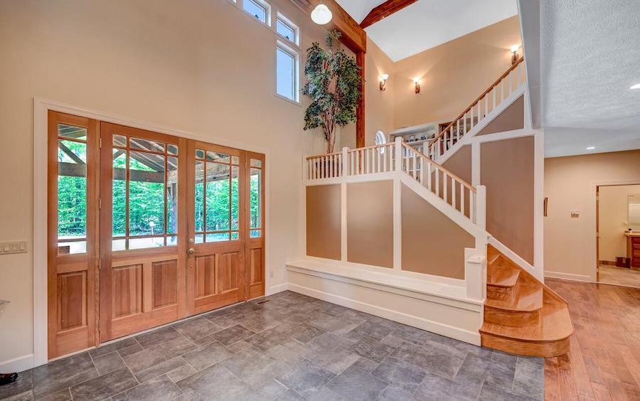 house for sale pocono pines rustic manor foyer