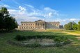 Lynnewood Hall as it appears today. Most of the photographs that follow show the home of Peter A.B. Widener and his grandson Joseph in its prime. / Photo: [tk]; other photos and sources as indicated. All photos courtesy Lynnewood Hall Preservation Foundation
