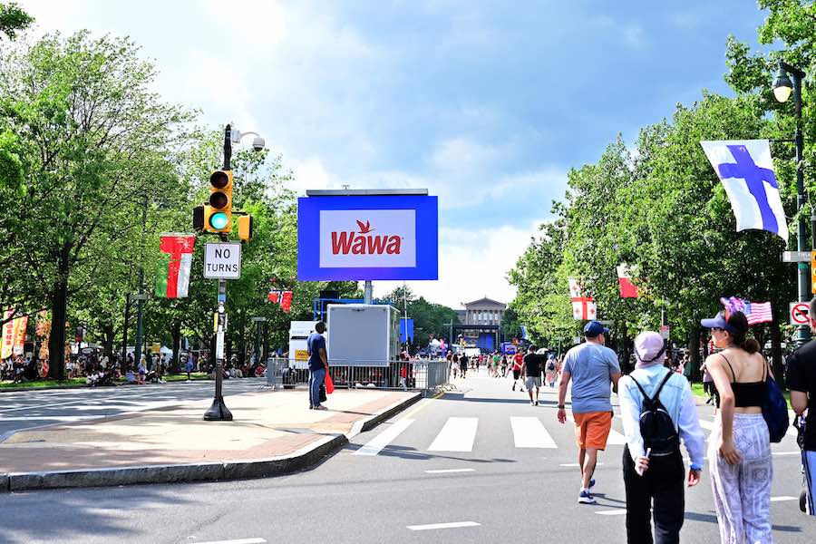 A Wawa display at Philadelphia's Fourth of July celebration on the Benjamin Franklin Parkway