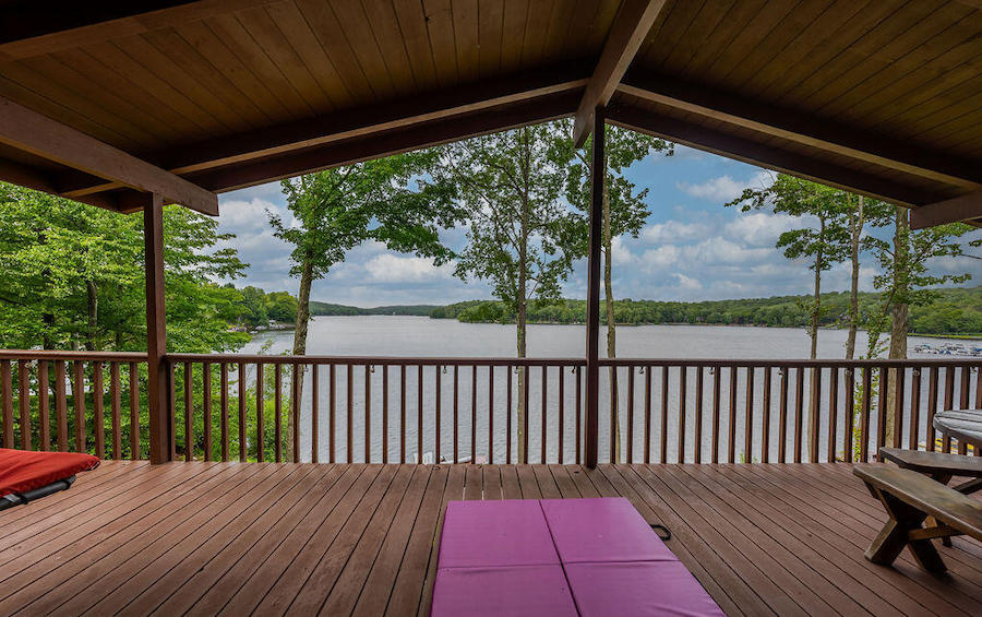 house for sale lake ariel lakefront contemporary view of roamingwood lake from top deck