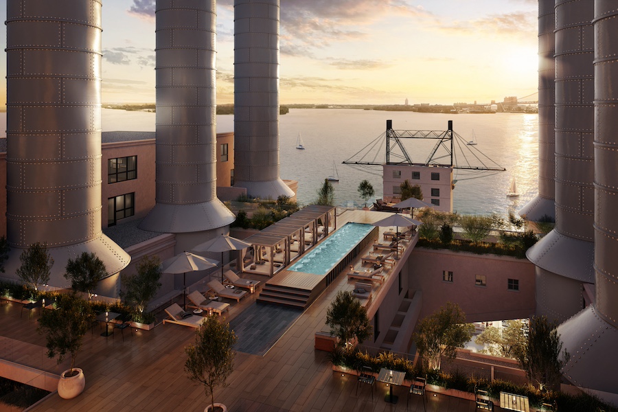 the battery apartment profile rooftop deck rendering