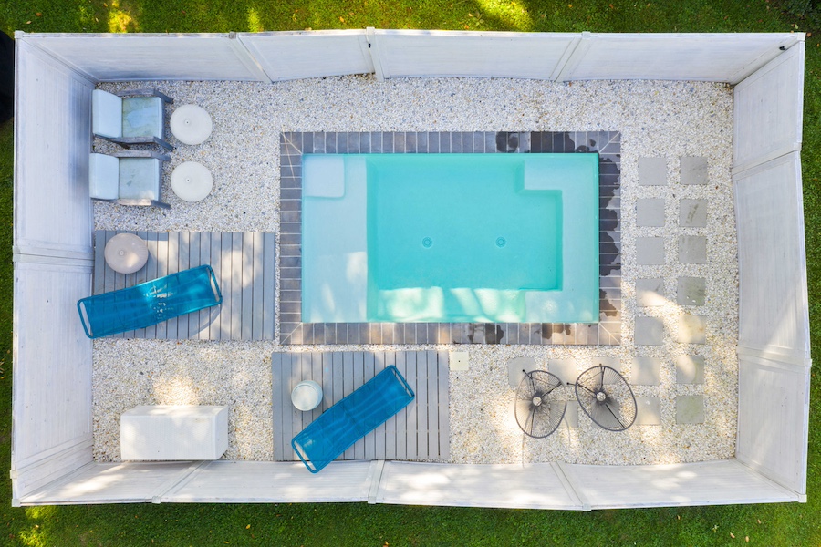 overhead view of pool