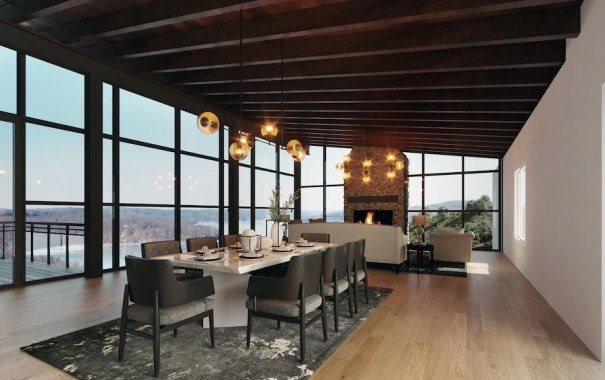 In the Poconos: Greentown Custom Modern House for Sale