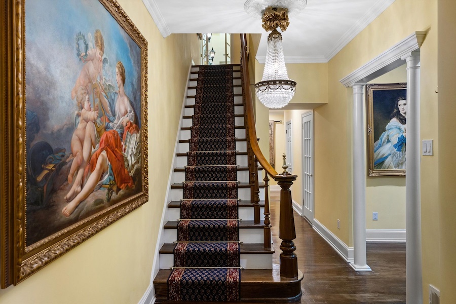 house for sale queen village victorian rowhouse entrance hall