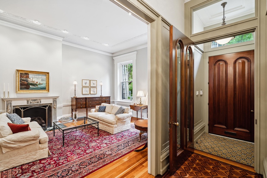 house for sale rittenhouse square federal townhouse foyer and living room