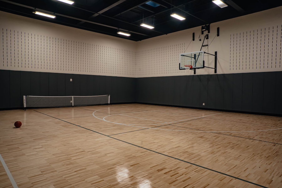 profil d'appartement de Carson de terrain de basket-ball intérieur