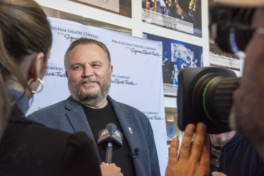 Daryl Morey at the reading of Small Ball, his musical comedy, at Suzanne Roberts Theatre