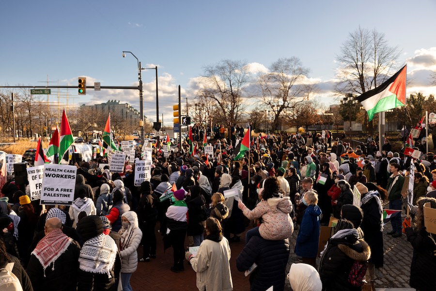 Protesters at Joe Biden's visit to Philadelphia