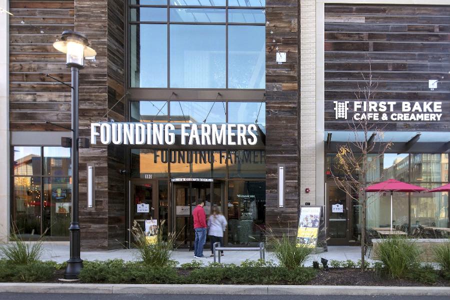 King of Prussia's Founding Farmers restaurant, which is charging customers a 5-percent wellness fee