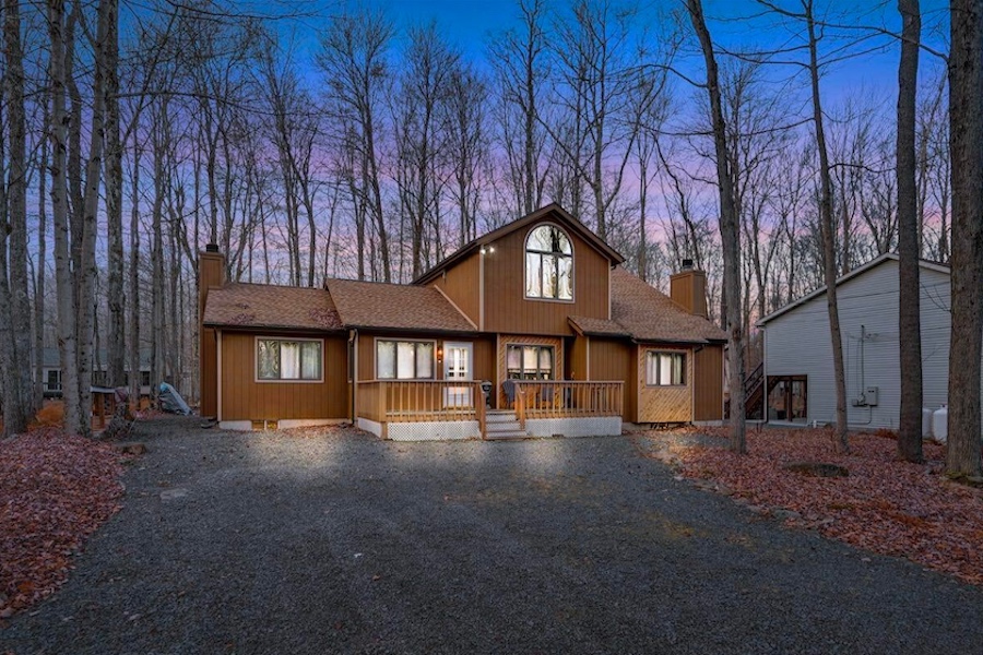 house for sale pocono lake rustic contemporary exterior front