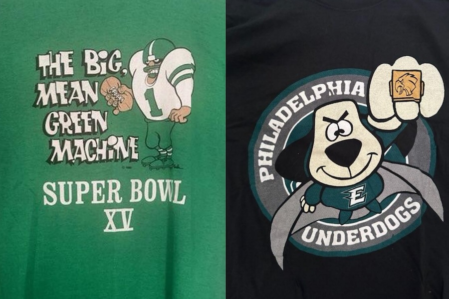 More highlights from Dan McQuade's collection of bootleg Eagles shirts.
