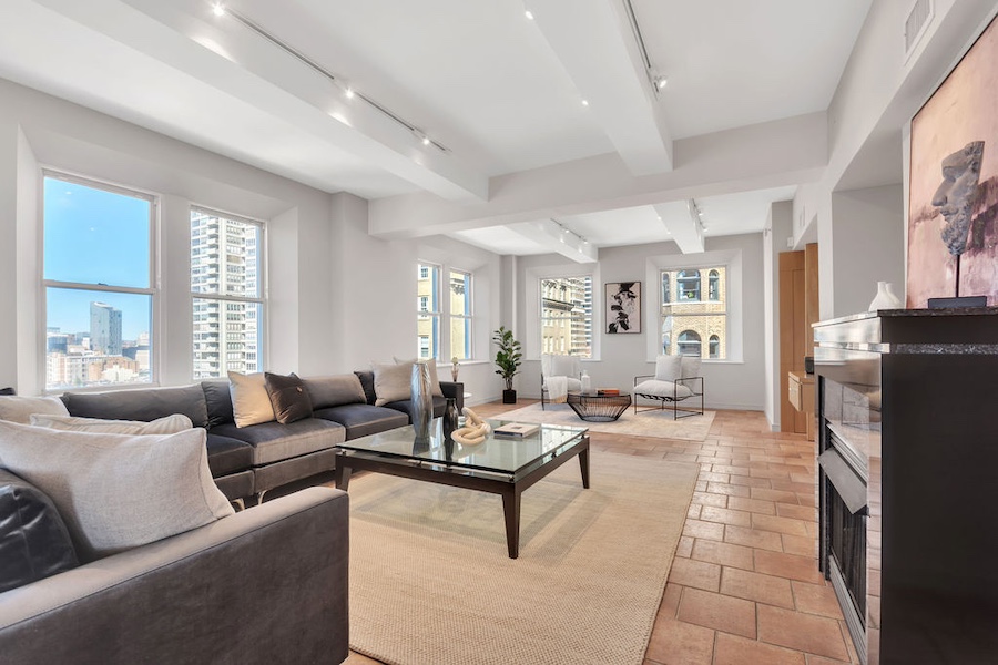 condo for sale rittenhouse square bi-level living room