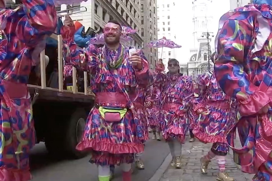 Some participants in the 2024 Philadelphia Mummers Parade 