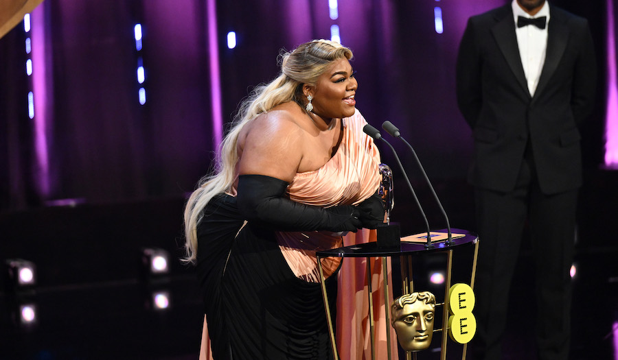 Philadelphia actress Da'Vine Joy Randolph accepting the BAFTA