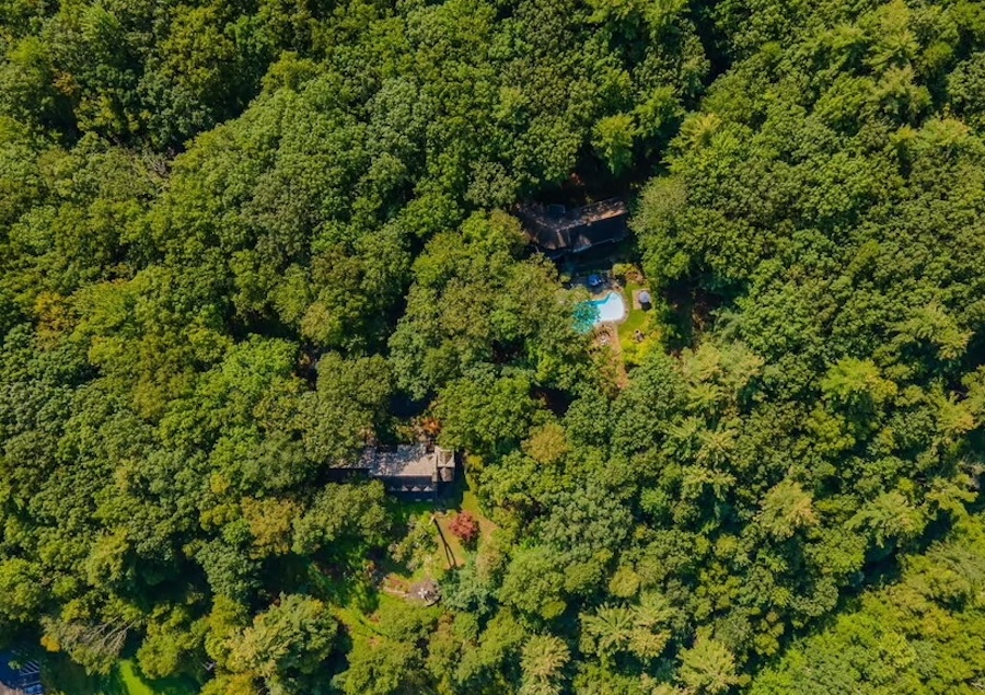 house for sale buck hill falls estate aerial view