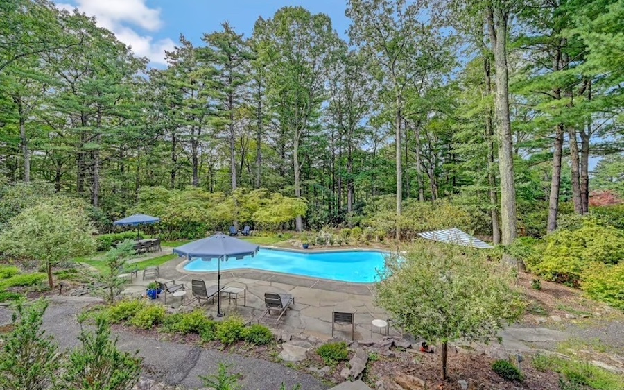 pool and guest house backyard