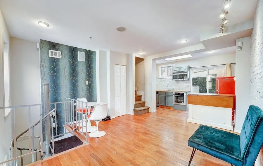 house for sale rittenhouse square renovated contemporary trinity living room and kitchen