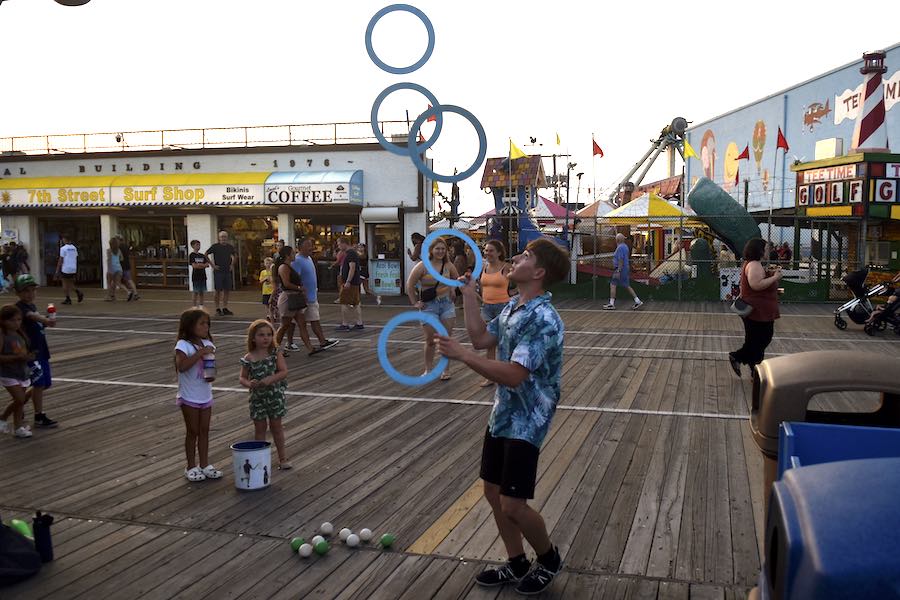 Legislators just banned buskers like this juggler from most of the Ocean City Boardwalk in New Jersey 
