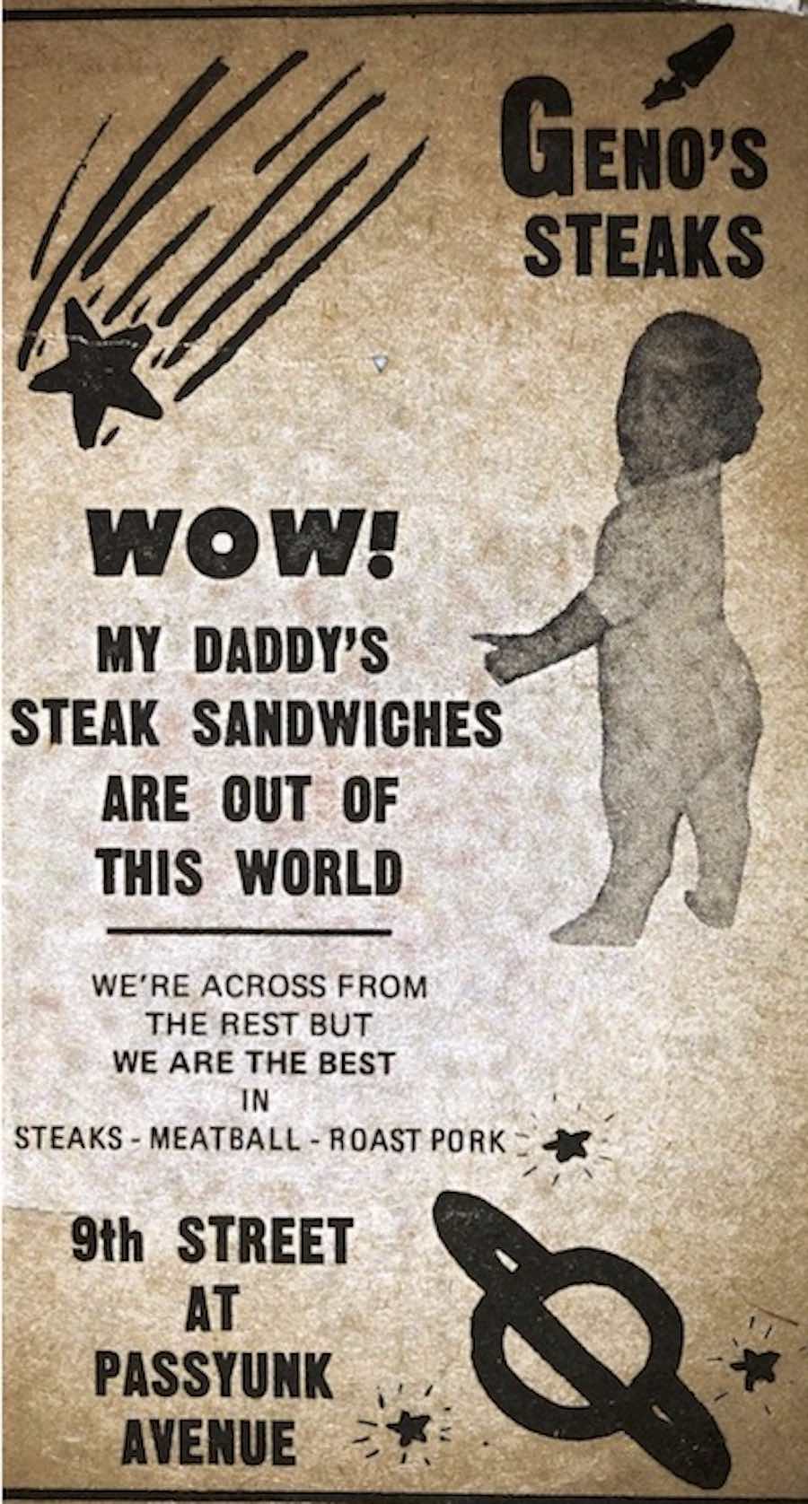 An old Geno's Steaks ad