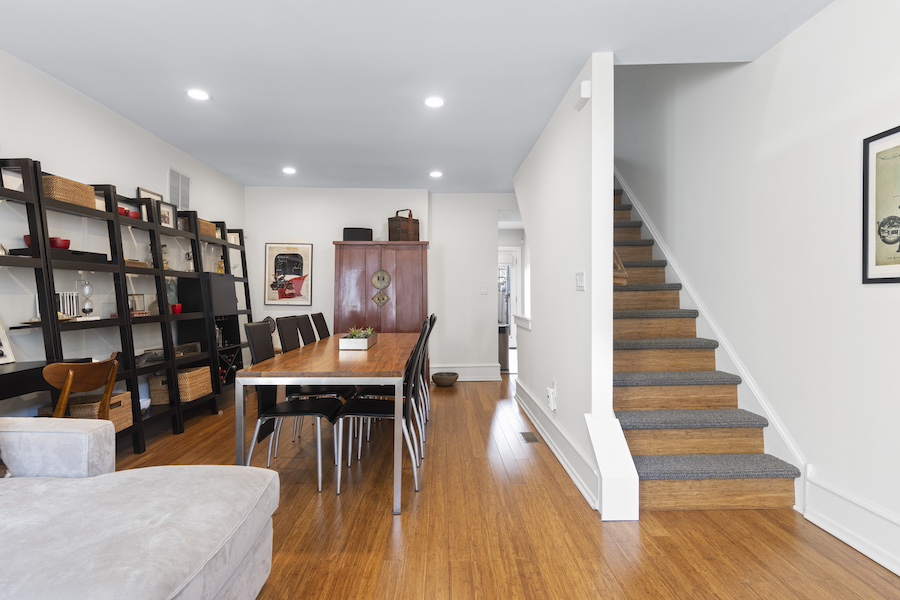 house for sale grad hospital renovated rowhouse dining room