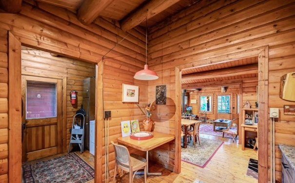 In the Poconos: Lake Ariel Contemporary Log House for Sale