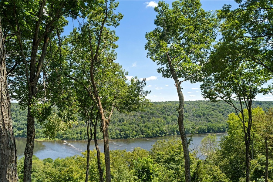View of Delaware River from decks and side terrace