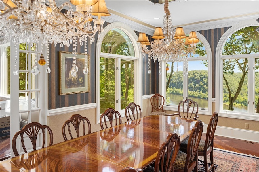 house for sale pipersville hilltop mansion dining room
